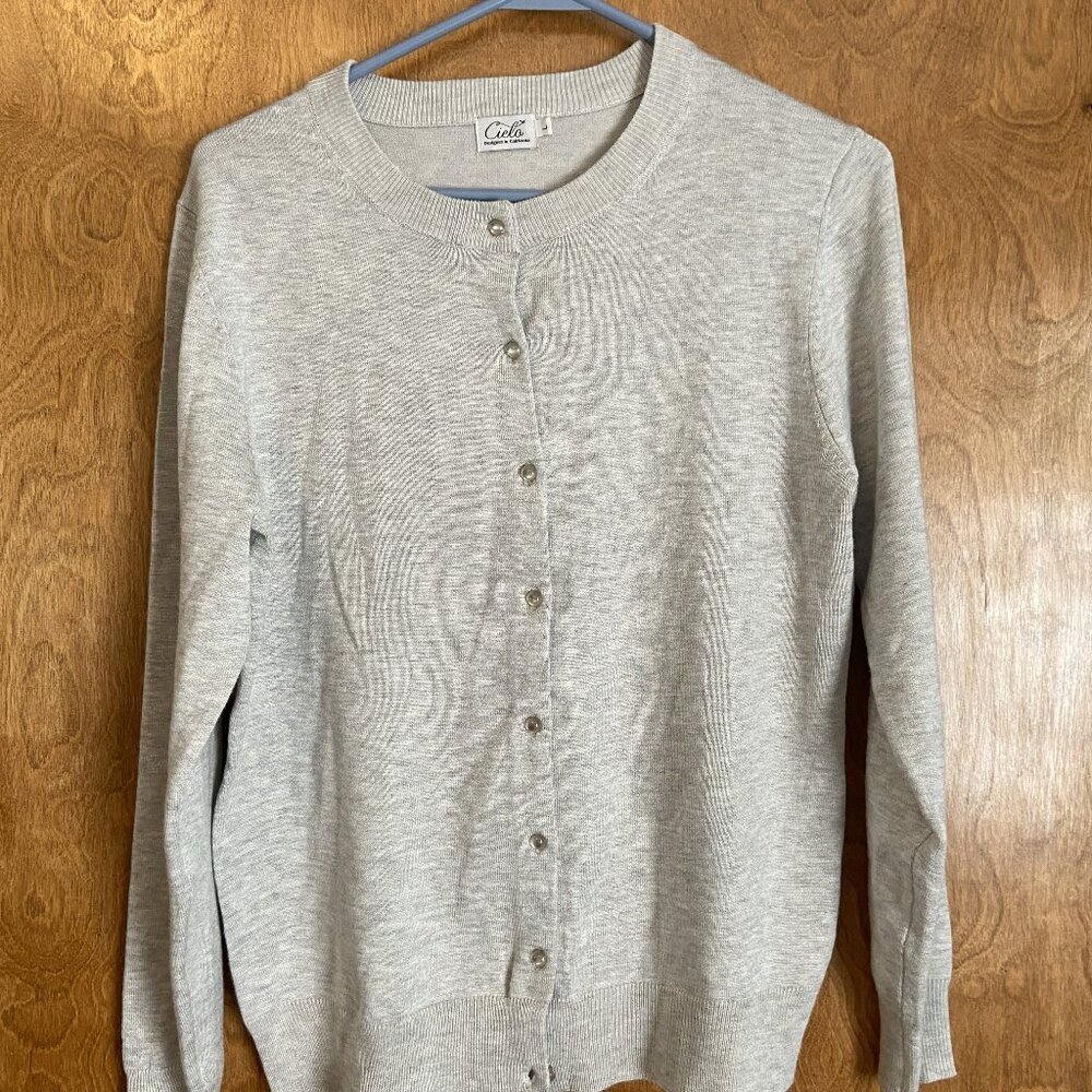LIght gray button front cardigan - image 1